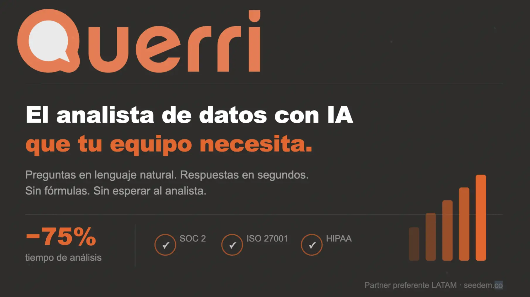 Analista de datos con IA Querri, alternativa a Power BI para análisis de datos con inteligencia artificial.