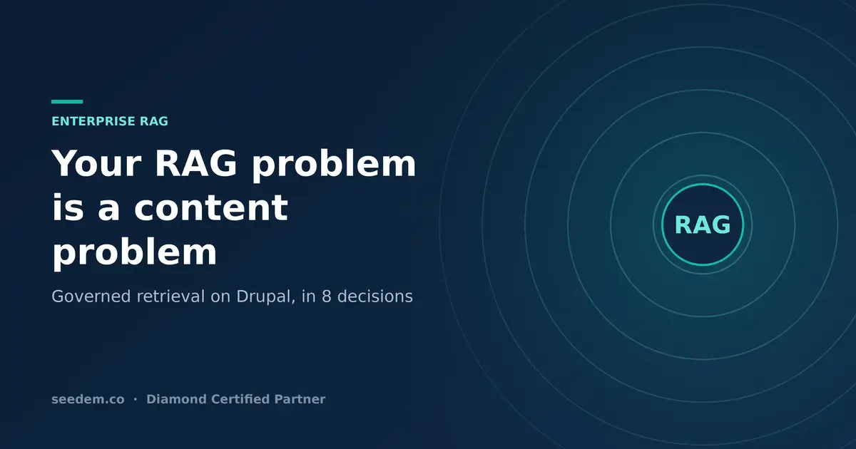 Your RAG problem is a content problem. Governed retrieval on Drupal in 8 decisions.
